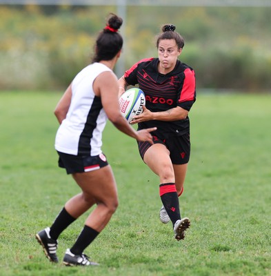 230822 - Wales Women rugby squad players during a training session against the Canadian Women’s rugby squad near Halifax