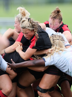 230822 - Wales Women rugby squad players during a training session against the Canadian Women’s rugby squad near Halifax