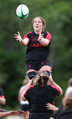 230822 - Wales Women Rugby Training Session - Wales’ Georgia Evans during a training session against Canada ahead of their match this weekend