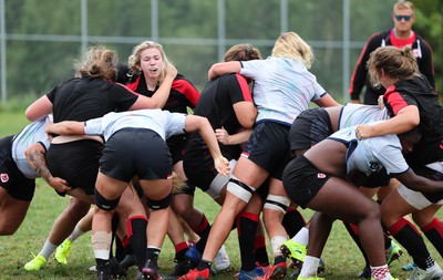 230822 - Wales Women Rugby Training Session - Wales and Canada train against each other ahead of their match this weekend