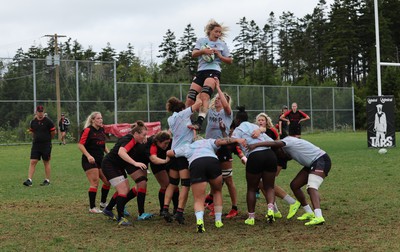 230822 - Wales Women Rugby Training Session - Wales and Canada train against each other ahead of their match this weekend