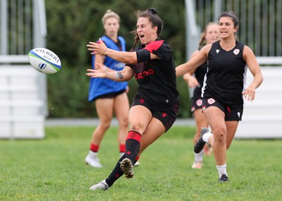 230822 - Wales Women Rugby Training Session - Wales’ Ffion Lewis during a training session against Canada ahead of their match this weekend