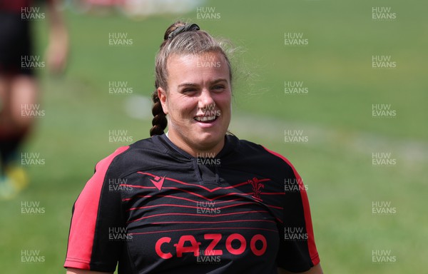 230822 - Wales Women rugby squad players during a training session against the Canadian Women’s rugby squad near Halifax