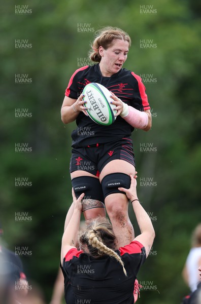 230822 - Wales Women Rugby Training Session - Wales’ Georgia Evans during a training session against Canada ahead of their match this weekend