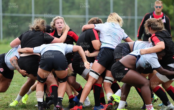 230822 - Wales Women Rugby Training Session - Wales and Canada train against each other ahead of their match this weekend