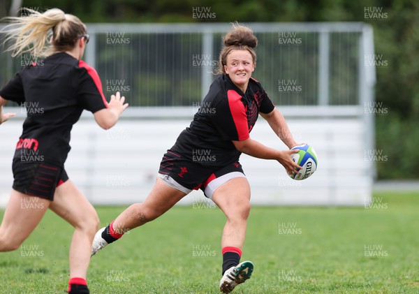 230822 - Wales Women Rugby Training Session - Wales’ Lleucu George during a training session against Canada ahead of their match this weekend