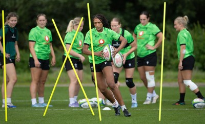 230926 Wales Women Rugby Training Session - Nia Fajeyisanduring a training session ahead of the WXV match against the USA