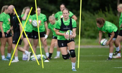 230926 Wales Women Rugby Training Session - Carys Cox during a training session ahead of the WXV match against the USA