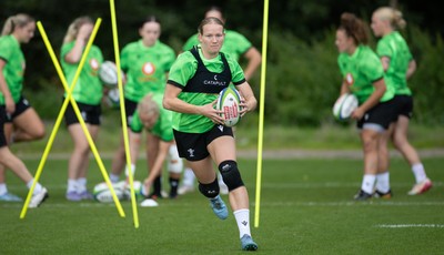 230926 Wales Women Rugby Training Session - Carys Cox during a training session ahead of the WXV match against the USA