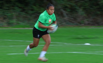 230926 Wales Women Rugby Training Session - Jenna De Vera during a training session ahead of the WXV match against the USA
