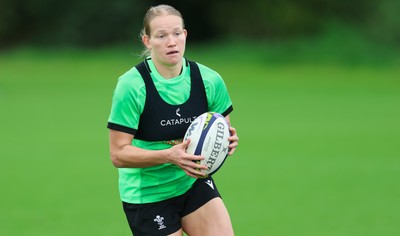 230926 Wales Women Rugby Training Session - Carys Cox during a training session ahead of the WXV match against the USA