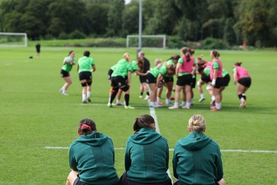 230926 Wales Women Rugby Training Session - The Wales women’s squad during a training session ahead of the WXV match against the USA