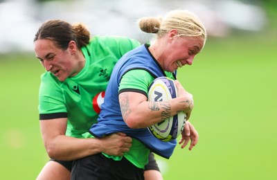 230926 Wales Women Rugby Training Session - Nikita Prothero and Courtney Keight during a training session ahead of the WXV match against the USA