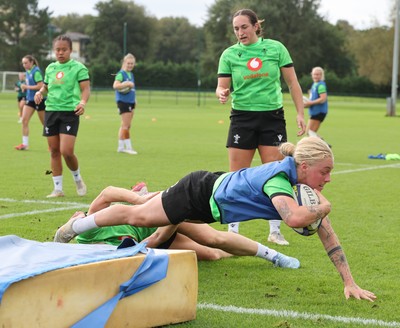 230926 Wales Women Rugby Training Session - Nikita Prothero during a training session ahead of the WXV match against the USA