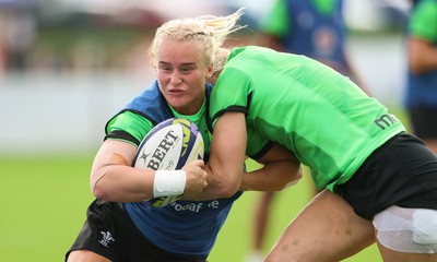 230926 Wales Women Rugby Training Session - Seren Singleton during a training session ahead of the WXV match against the USA