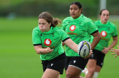 230926 Wales Women Rugby Training Session - Maisie Davies during a training session ahead of the WXV match against the USA