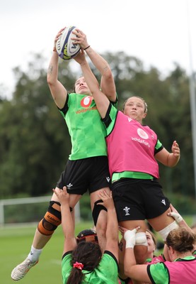 230926 Wales Women Rugby Training Session - Gwen Crabb and Alisha Joyce during a training session ahead of the WXV match against the USA