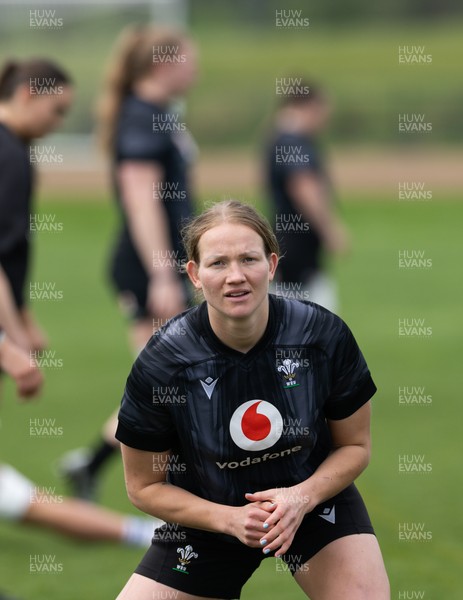 240425 - Wales Women Training Session - Carys Cox of Wales during a training session ahead of Wales’ final Guinness Women’s Six Nations match against Italy