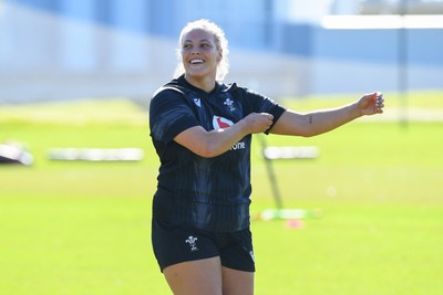 240725 - Wales Women Rugby Training at The Southport School, Southport - Kelsey Jones during a Wales Womens Rugby training session ahead of their first tour match against Australia