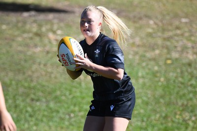 240725 - Wales Women Rugby Training at The Southport School, Southport - Seren Lockwood during a Wales Womens Rugby training session ahead of their first tour match against Australia