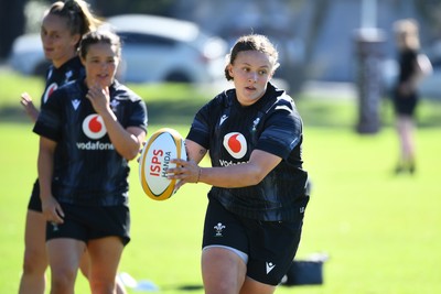 240725 - Wales Women Rugby Training at The Southport School, Southport - Lleucu George during a Wales Womens Rugby training session ahead of their first tour match against Australia