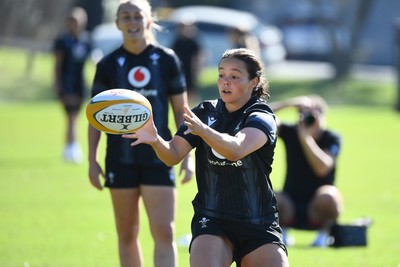 240725 - Wales Women Rugby Training at The Southport School, Southport - Meg Davies during a Wales Womens Rugby training session ahead of their first tour match against Australia
