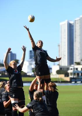 240725 - Wales Women Rugby Training at The Southport School, Southport - Bryonie King during a Wales Womens Rugby training session ahead of their first tour match against Australia