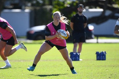 240725 - Wales Women Rugby Training at The Southport School, Southport - Seren Lockwood during a Wales Womens Rugby training session ahead of their first tour match against Australia