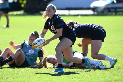 240725 - Wales Women Rugby Training at The Southport School, Southport - Seren Lockwood during a Wales Womens Rugby training session ahead of their first tour match against Australia