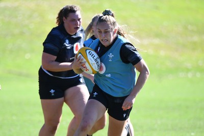 240725 - Wales Women Rugby Training at The Southport School, Southport - Hannah Dallavalle during a Wales Womens Rugby training session ahead of their first tour match against Australia