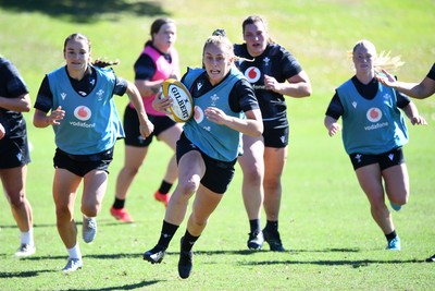 240725 - Wales Women Rugby Training at The Southport School, Southport - Hannah Dallavalle during a Wales Womens Rugby training session ahead of their first tour match against Australia