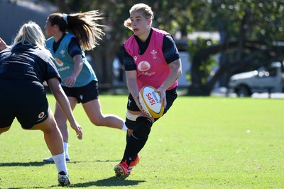 240725 - Wales Women Rugby Training at The Southport School, Southport - Bethan Lewis during a Wales Womens Rugby training session ahead of their first tour match against Australia