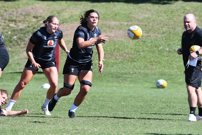 240725 - Wales Women Rugby Training at The Southport School, Southport - Bryonie King during a Wales Womens Rugby training session ahead of their first tour match against Australia