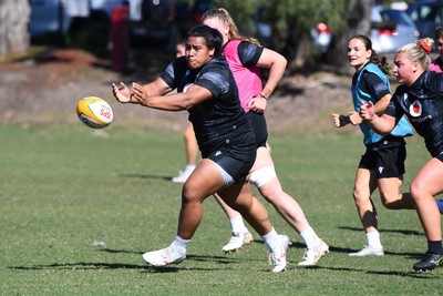 240725 - Wales Women Rugby Training at The Southport School, Southport - Sisilia Tuipulotu during a Wales Womens Rugby training session ahead of their first tour match against Australia