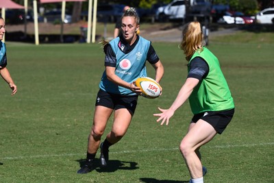 240725 - Wales Women Rugby Training at The Southport School, Southport - Hannah Dallavalle during a Wales Womens Rugby training session ahead of their first tour match against Australia