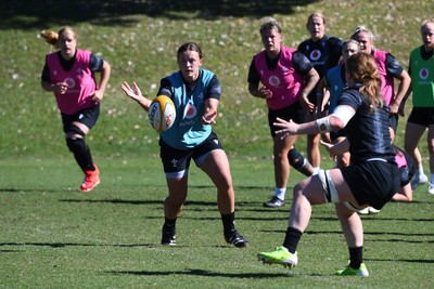 240725 - Wales Women Rugby Training at The Southport School, Southport - Lleucu George during a Wales Womens Rugby training session ahead of their first tour match against Australia