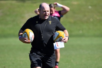 240725 - Wales Women Rugby Training at The Southport School, Southport - Sean Lynn, Wales Women head coach during a Wales Womens Rugby training session ahead of their first tour match against Australia