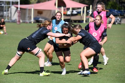 240725 - Wales Women Rugby Training at The Southport School, Southport - Kayleigh Powell during a Wales Womens Rugby training session ahead of their first tour match against Australia