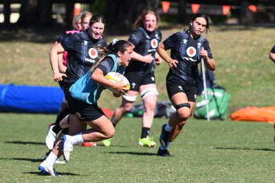 240725 - Wales Women Rugby Training at The Southport School, Southport - Kayleigh Powell during a Wales Womens Rugby training session ahead of their first tour match against Australia