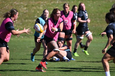240725 - Wales Women Rugby Training at The Southport School, Southport - Georgia Evans during a Wales Womens Rugby training session ahead of their first tour match against Australia