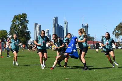 240725 - Wales Women Rugby Training at The Southport School, Southport - Lisa Neumann during the Wales Womens Rugby training session at The Southport School ahead of their first tour match against Australia
