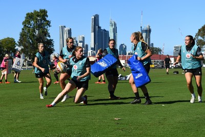 240725 - Wales Women Rugby Training at The Southport School, Southport - Lisa Neumann during the Wales Womens Rugby training session at The Southport School ahead of their first tour match against Australia