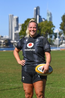 240725 - Wales Women Rugby Training at The Southport School, Southport - Kelsey Jones during the Wales Womens Rugby training session at The Southport School ahead of their first tour match against Australia