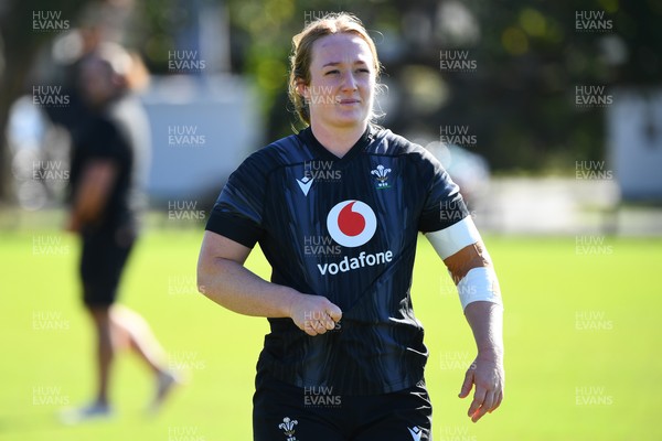 240725 - Wales Women Rugby Training at The Southport School, Southport - Abbie Fleming during a Wales Womens Rugby training session ahead of their first tour match against Australia