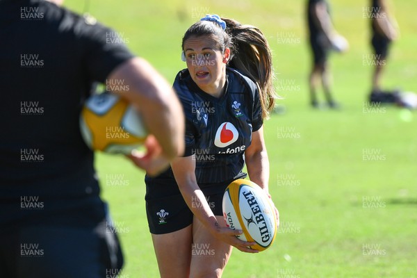 240725 - Wales Women Rugby Training at The Southport School, Southport - Kayleigh Powell during a Wales Womens Rugby training session ahead of their first tour match against Australia