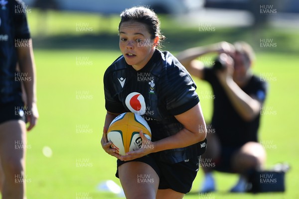 240725 - Wales Women Rugby Training at The Southport School, Southport - Meg Davies during a Wales Womens Rugby training session ahead of their first tour match against Australia