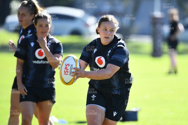 240725 - Wales Women Rugby Training at The Southport School, Southport - Lleucu George during a Wales Womens Rugby training session ahead of their first tour match against Australia