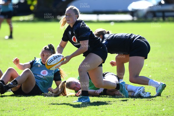 240725 - Wales Women Rugby Training at The Southport School, Southport - Seren Lockwood during a Wales Womens Rugby training session ahead of their first tour match against Australia
