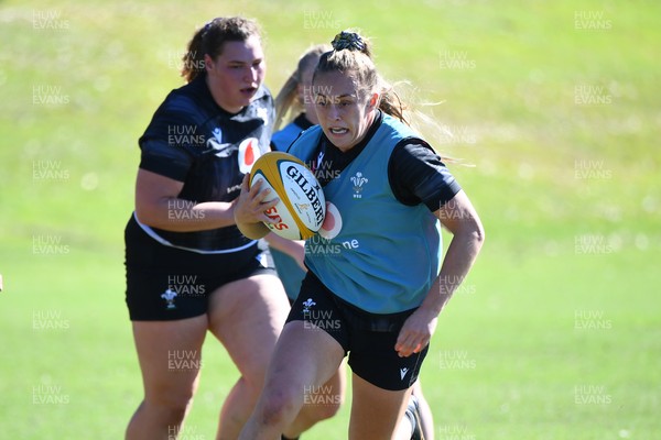 240725 - Wales Women Rugby Training at The Southport School, Southport - Hannah Dallavalle during a Wales Womens Rugby training session ahead of their first tour match against Australia