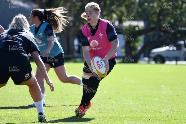 240725 - Wales Women Rugby Training at The Southport School, Southport - Bethan Lewis during a Wales Womens Rugby training session ahead of their first tour match against Australia